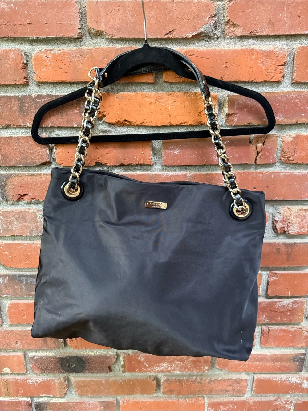 Kate Spade Black Chain-Handle Tote Bag